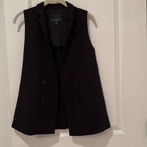 Banana Republic Double- Breasted Long Vest Black